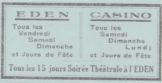 Publicité pour des spectacles de 1930